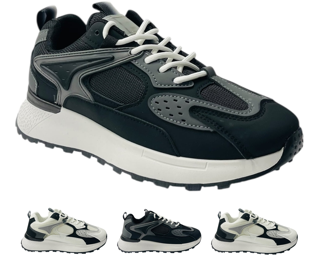 Chunky Sole Mesh Lace Up Trainers