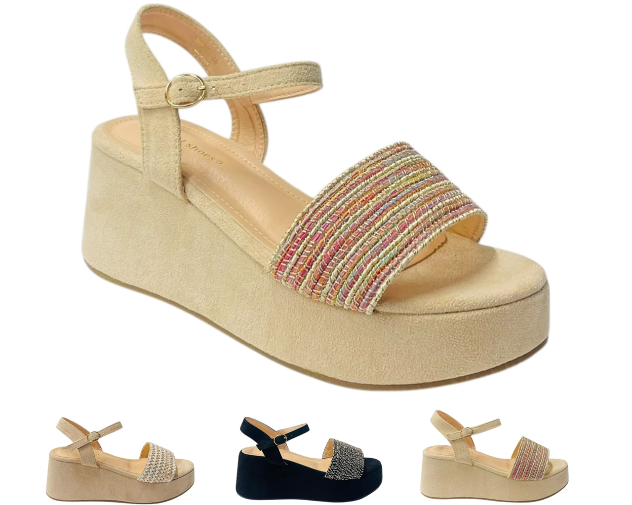Ankle Strap Platform Wedge Padded Sandals