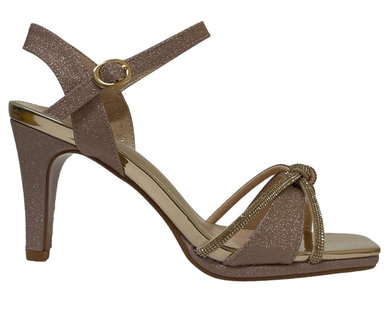 Glitter Ankle Strap Stiletto Heel Shoes
