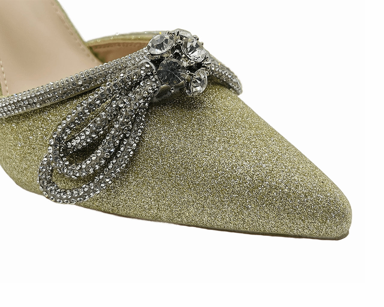 Ankle Strap Glitter Diamante Heel Shoes