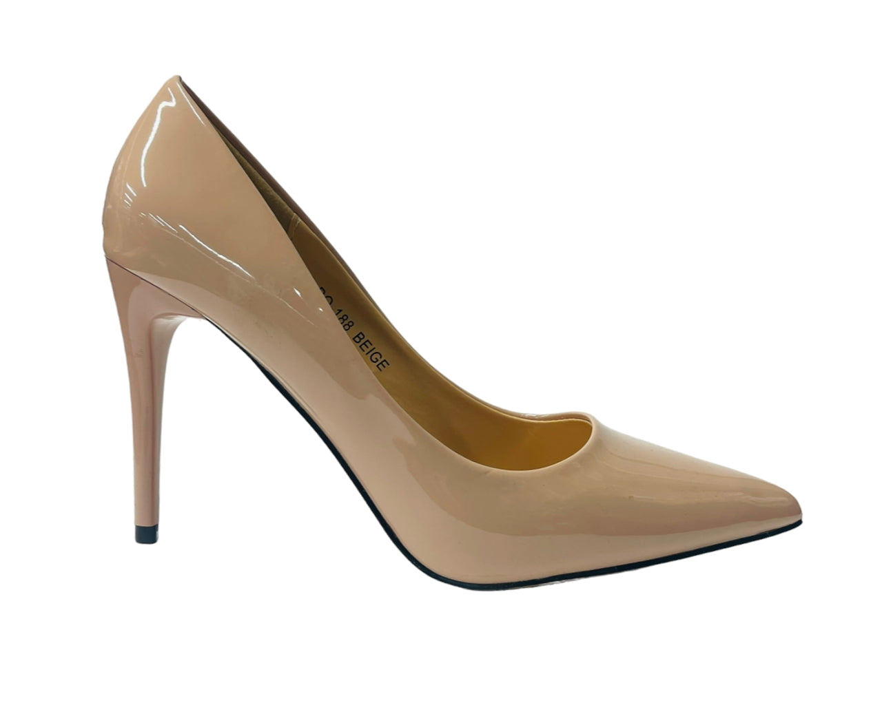 Faux Patent Leather High Stiletto Heel Court Shoes