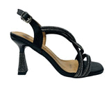Women's Crossover Diamante Strappy Spool Heel Shoes