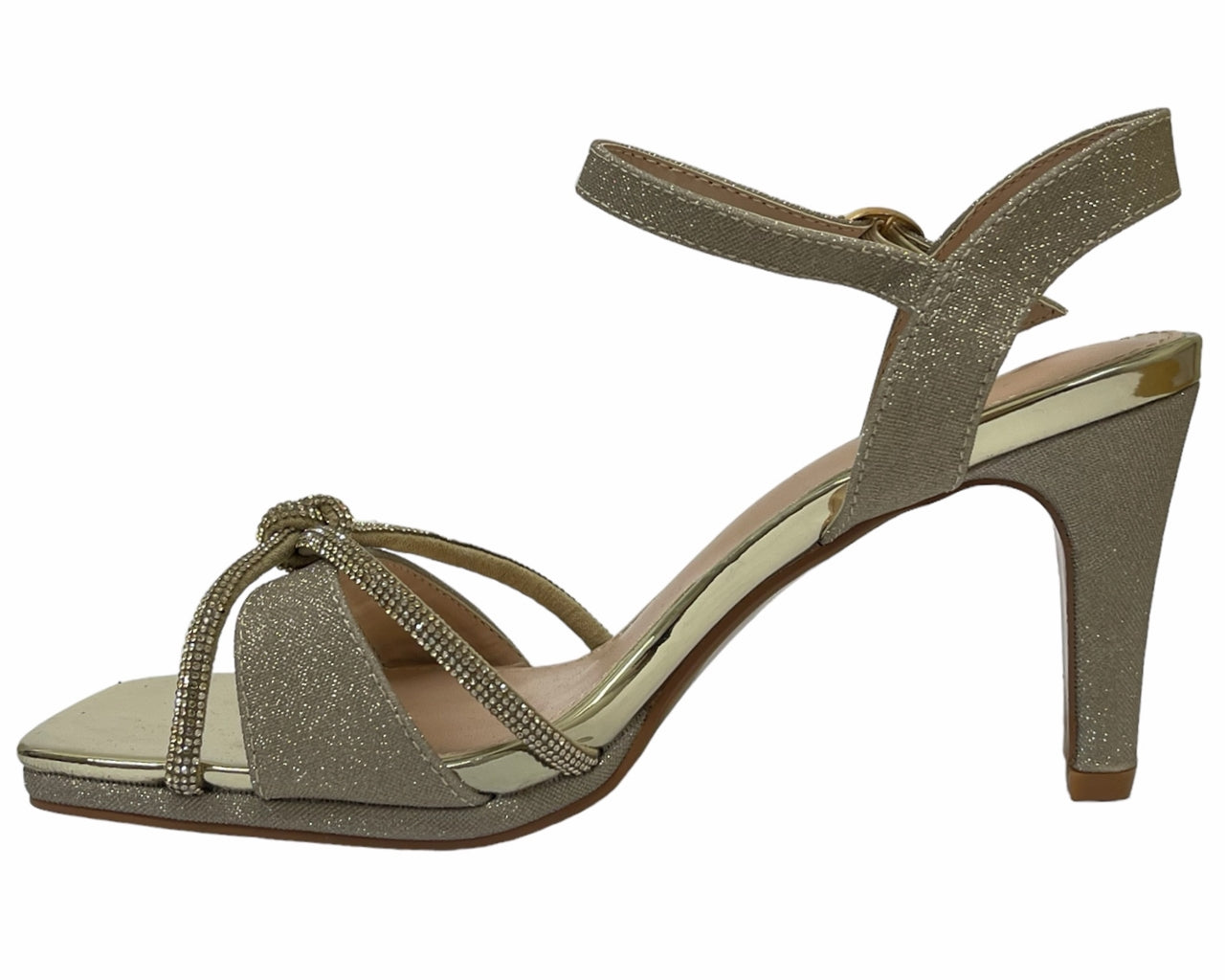 Glitter Ankle Strap Stiletto Heel Shoes