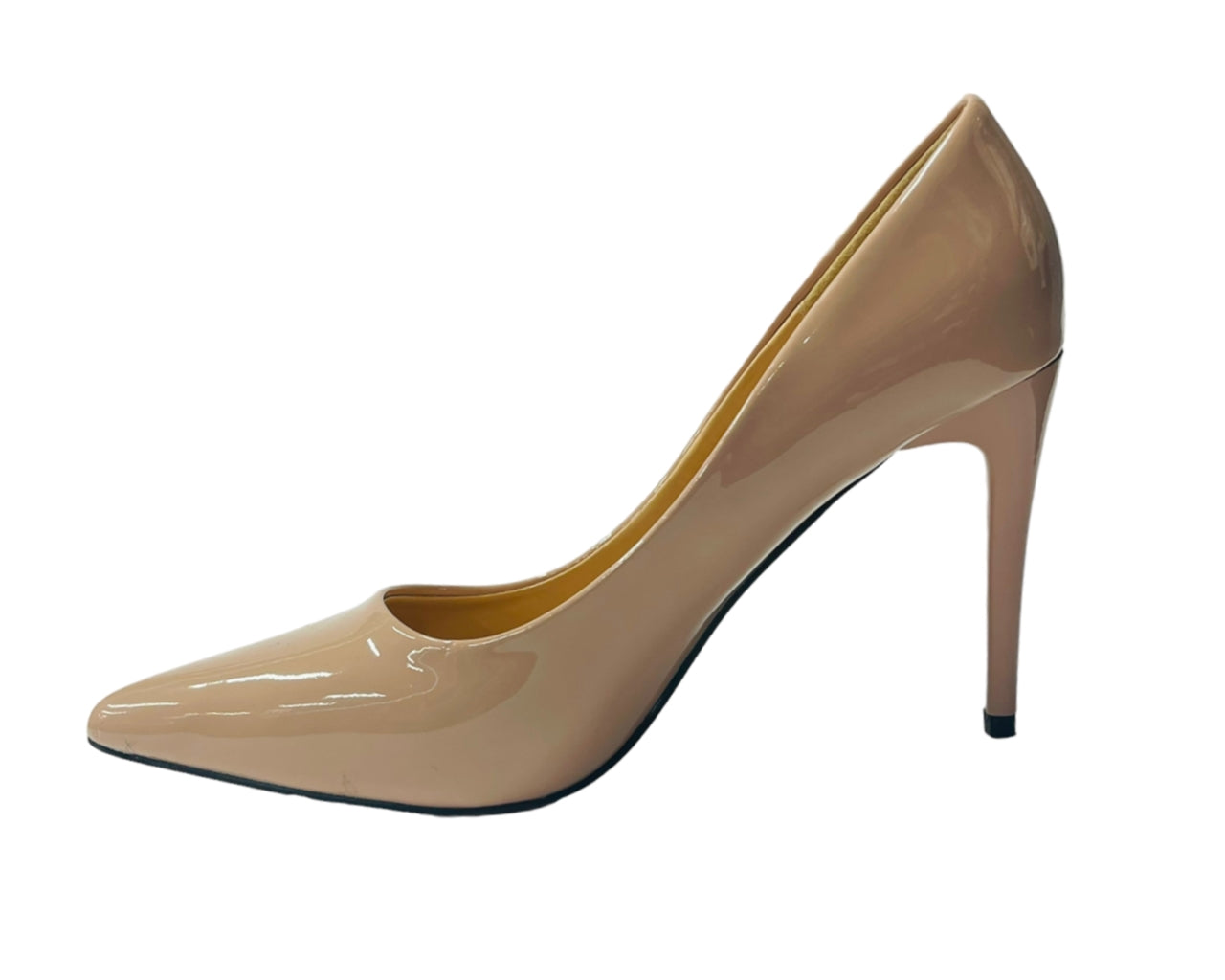 Faux Patent Leather High Stiletto Heel Court Shoes