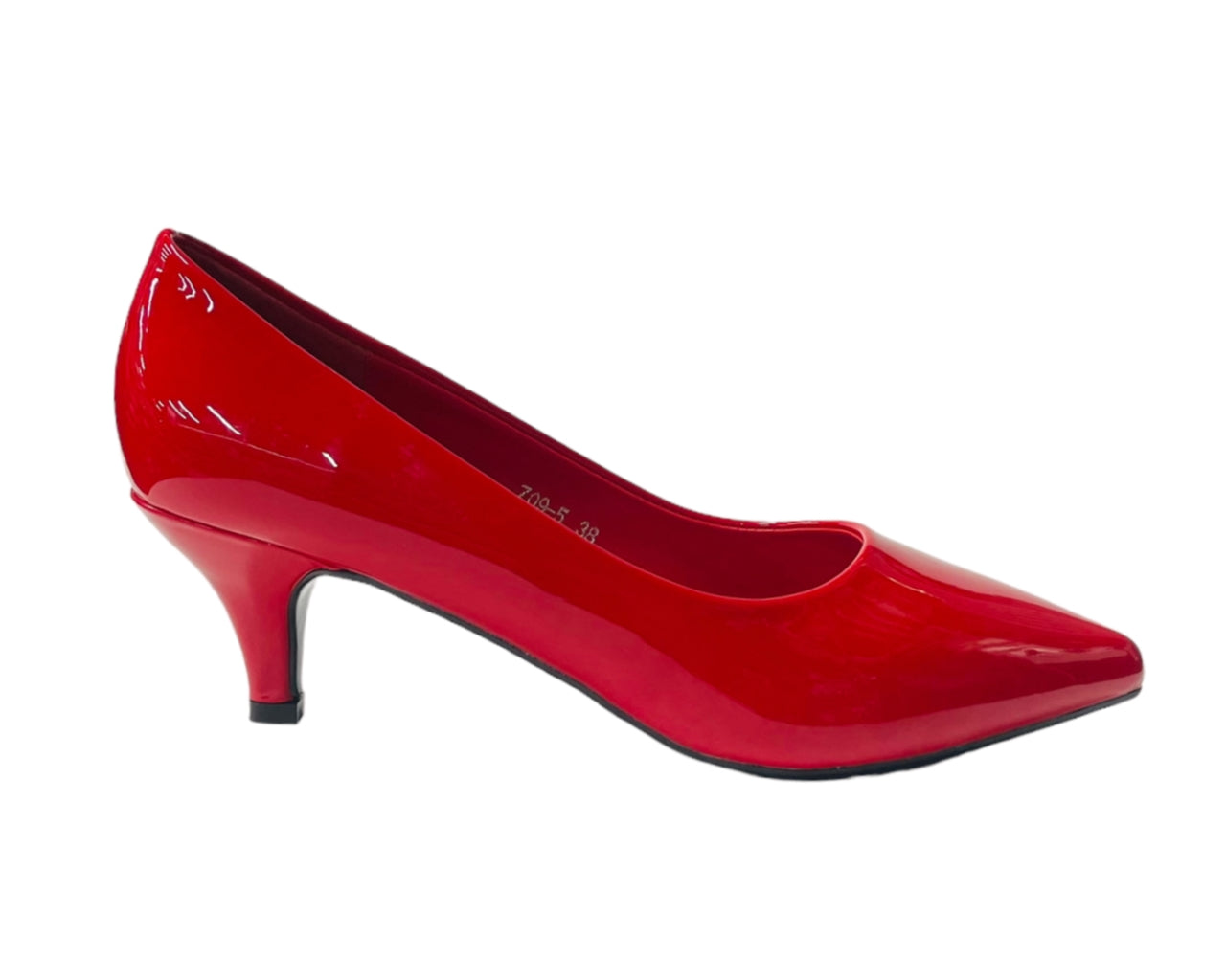 Stiletto Heel Faux Patent Leather Court Shoes