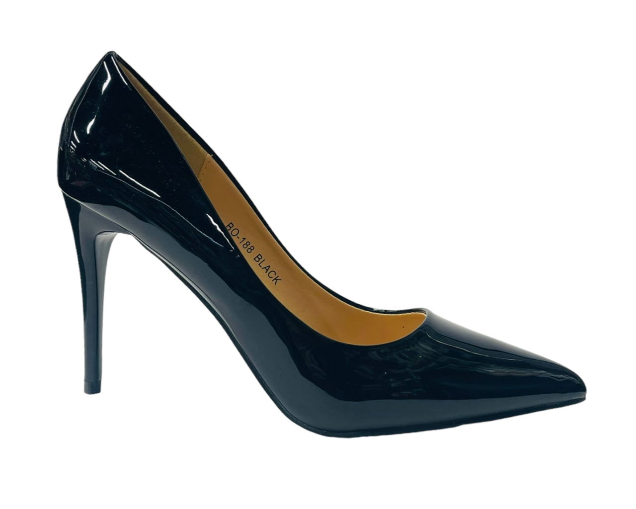 Faux Patent Leather High Stiletto Heel Court Shoes