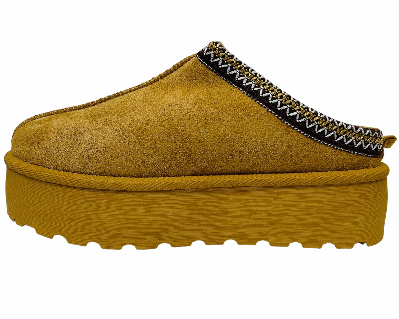 Faux Suede Aztec Platform Slip On Shoes