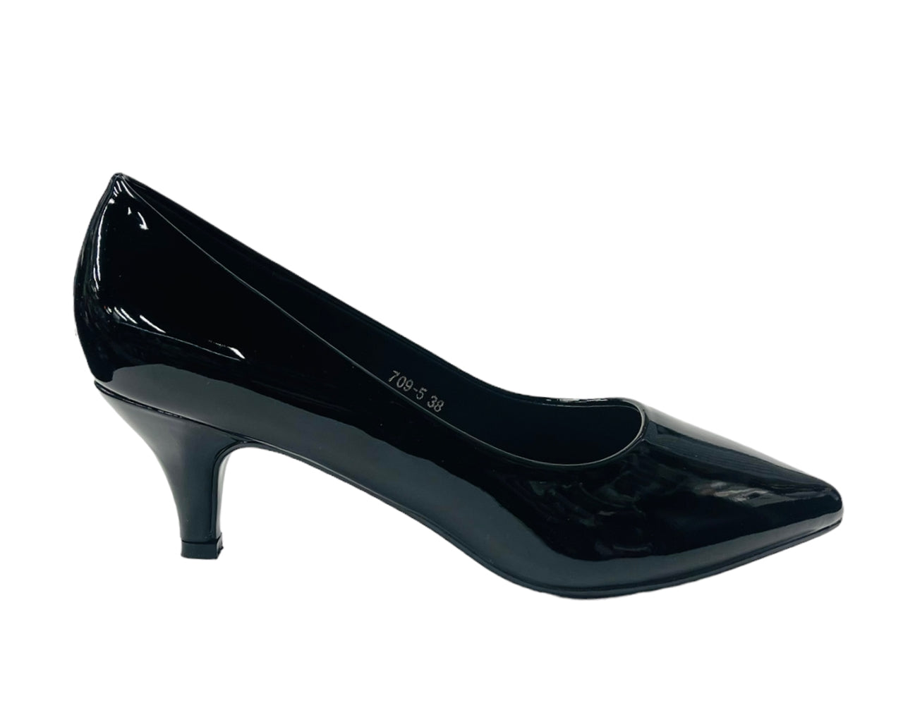 Stiletto Heel Faux Patent Leather Court Shoes