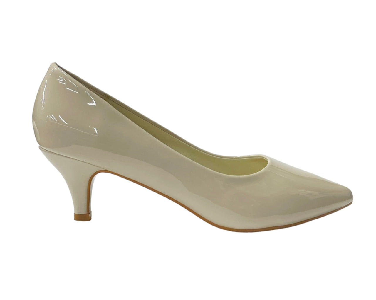Stiletto Heel Faux Patent Leather Court Shoes