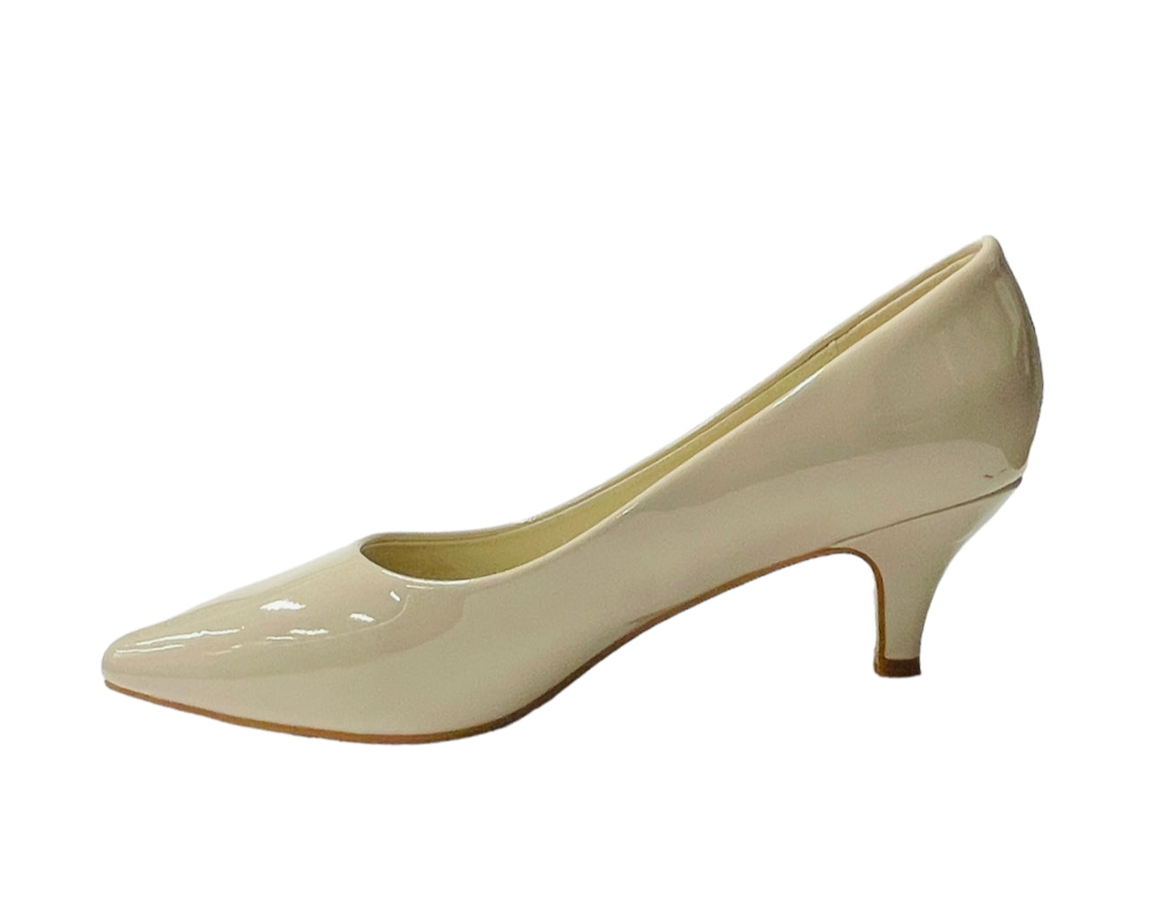 Stiletto Heel Faux Patent Leather Court Shoes