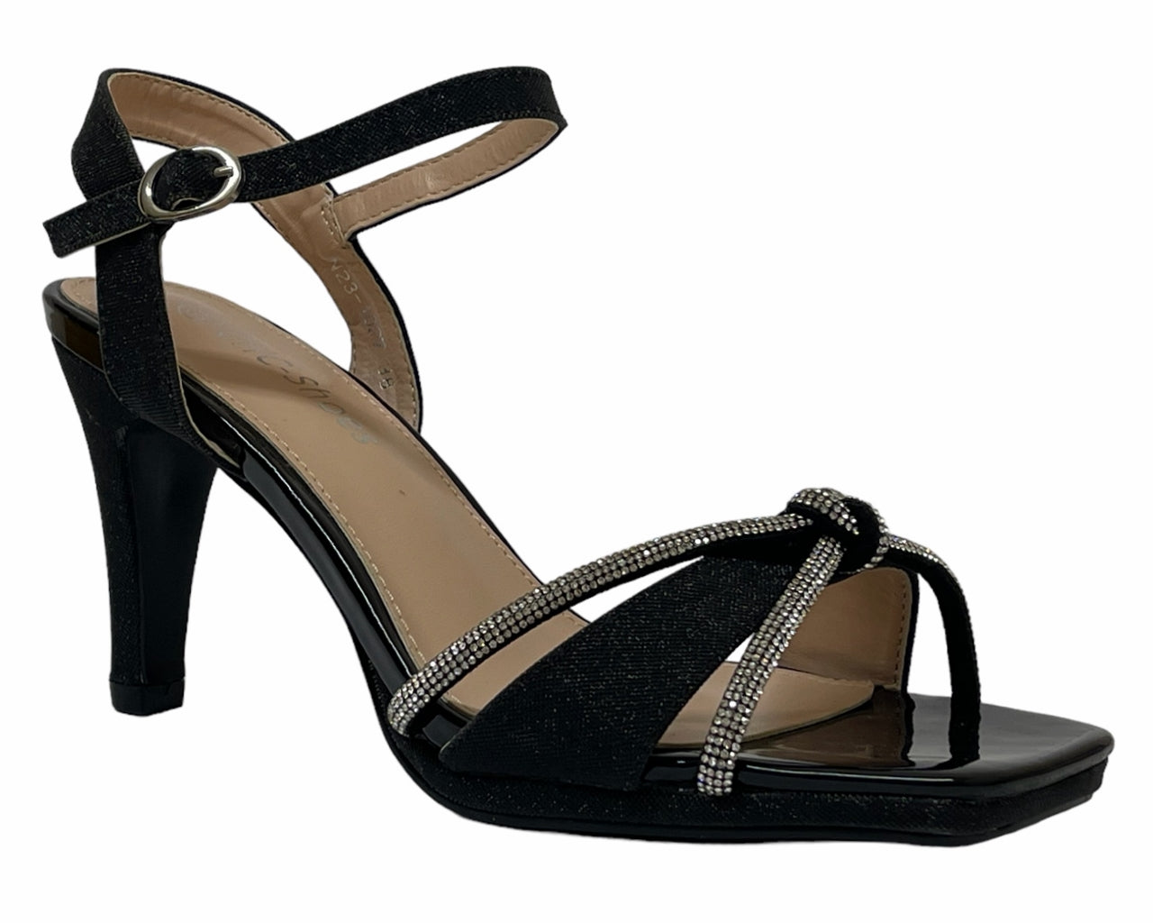 Glitter Ankle Strap Stiletto Heel Shoes
