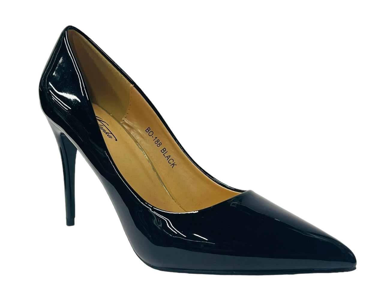 Faux Patent Leather High Stiletto Heel Court Shoes