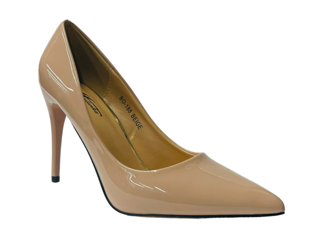 Faux Patent Leather High Stiletto Heel Court Shoes