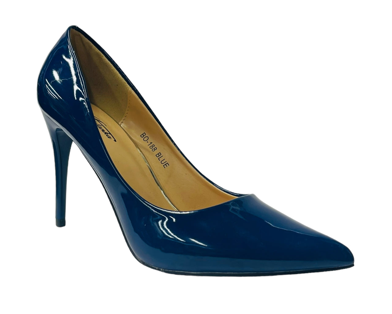 Faux Patent Leather High Stiletto Heel Court Shoes