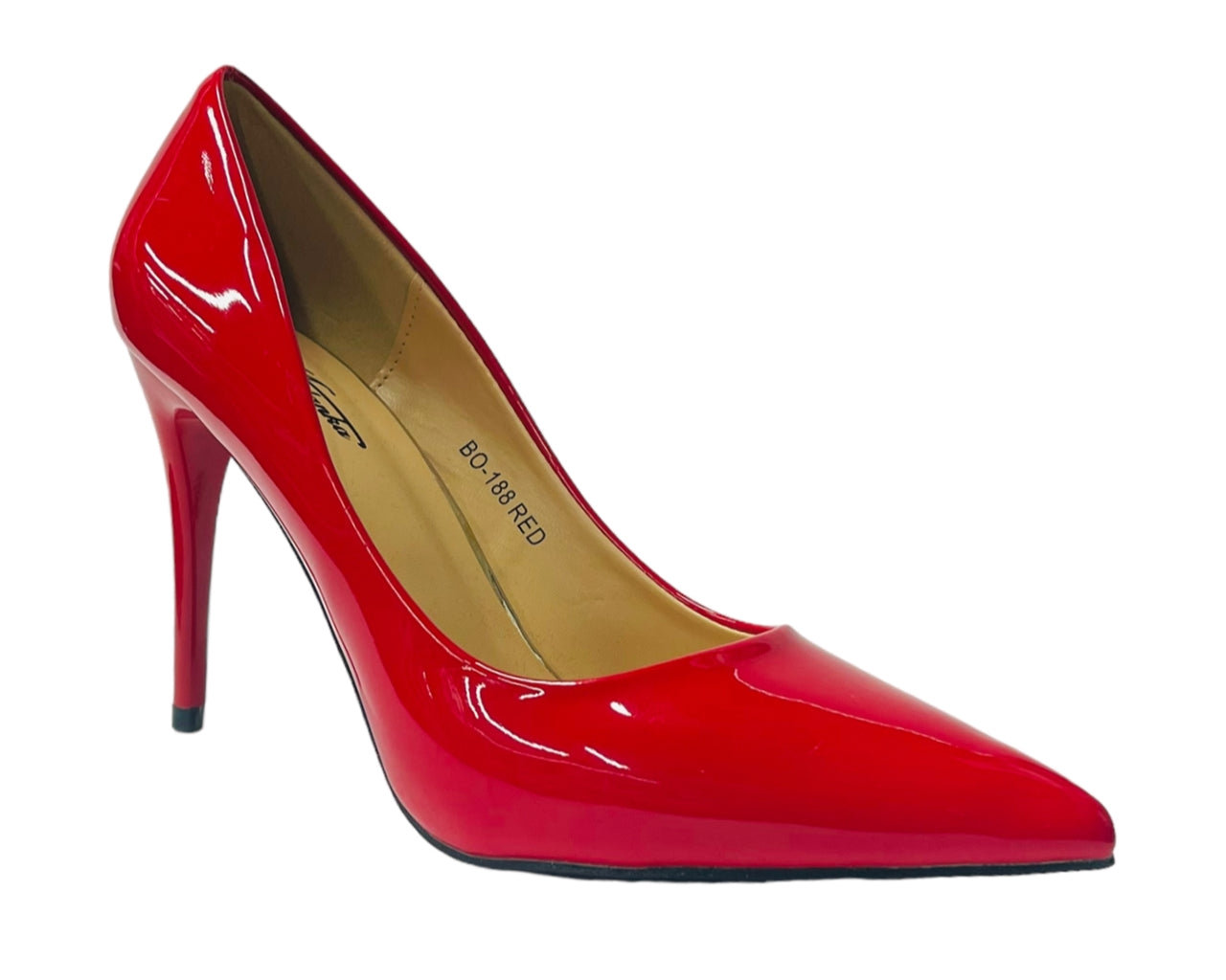 Faux Patent Leather High Stiletto Heel Court Shoes