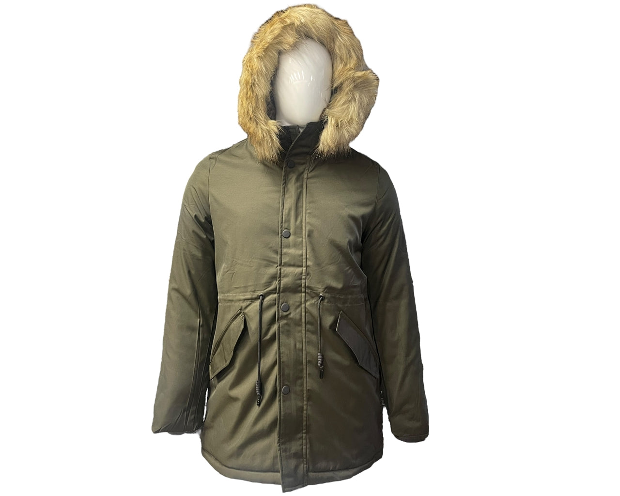 Faux Fur Lined Hooded Padded Parka Jacket