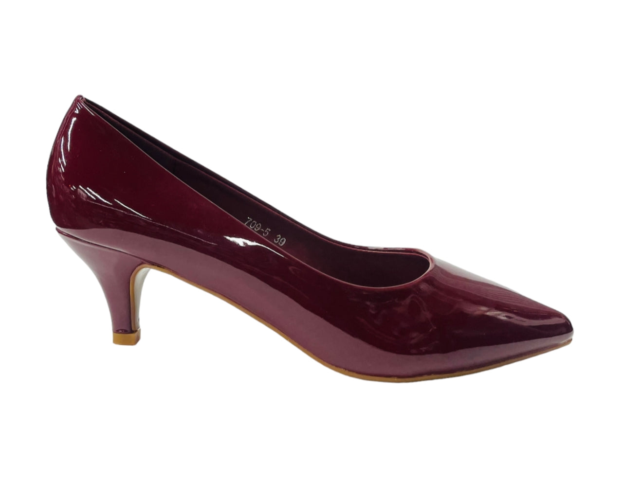 Stiletto Heel Faux Patent Leather Court Shoes
