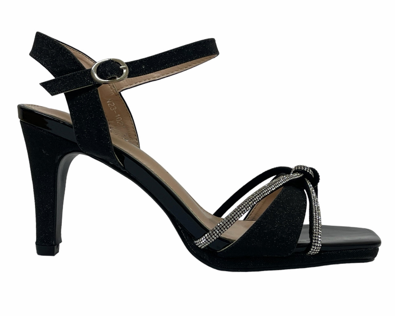 Glitter Ankle Strap Stiletto Heel Shoes