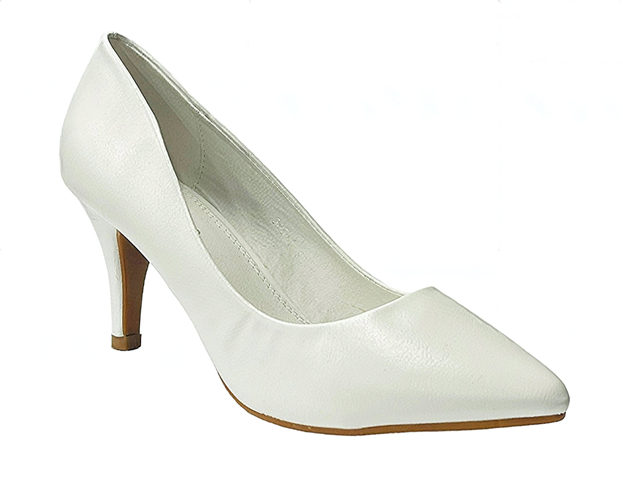 Faux Leather Stiletto Heel Court Shoes