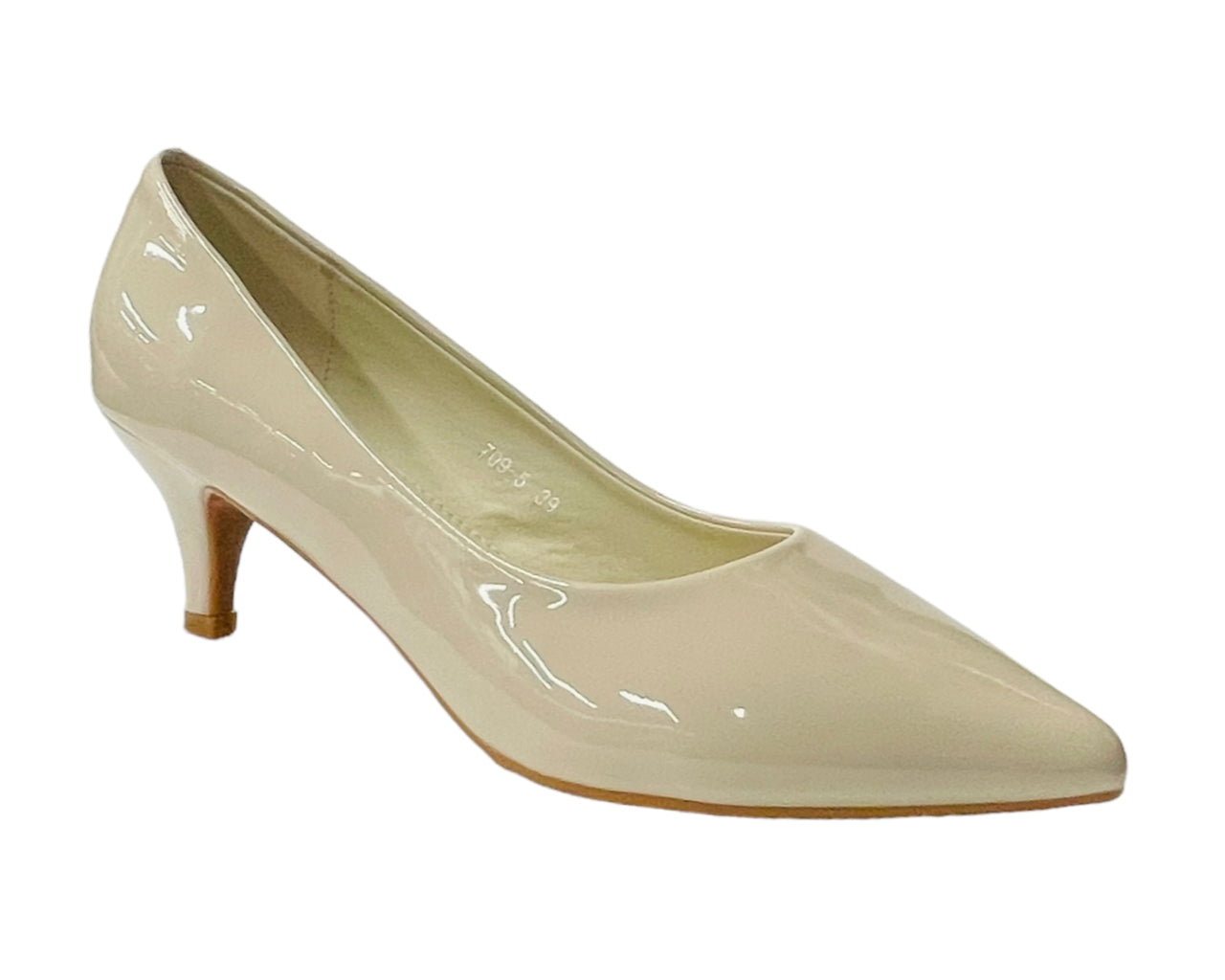 Stiletto Heel Faux Patent Leather Court Shoes