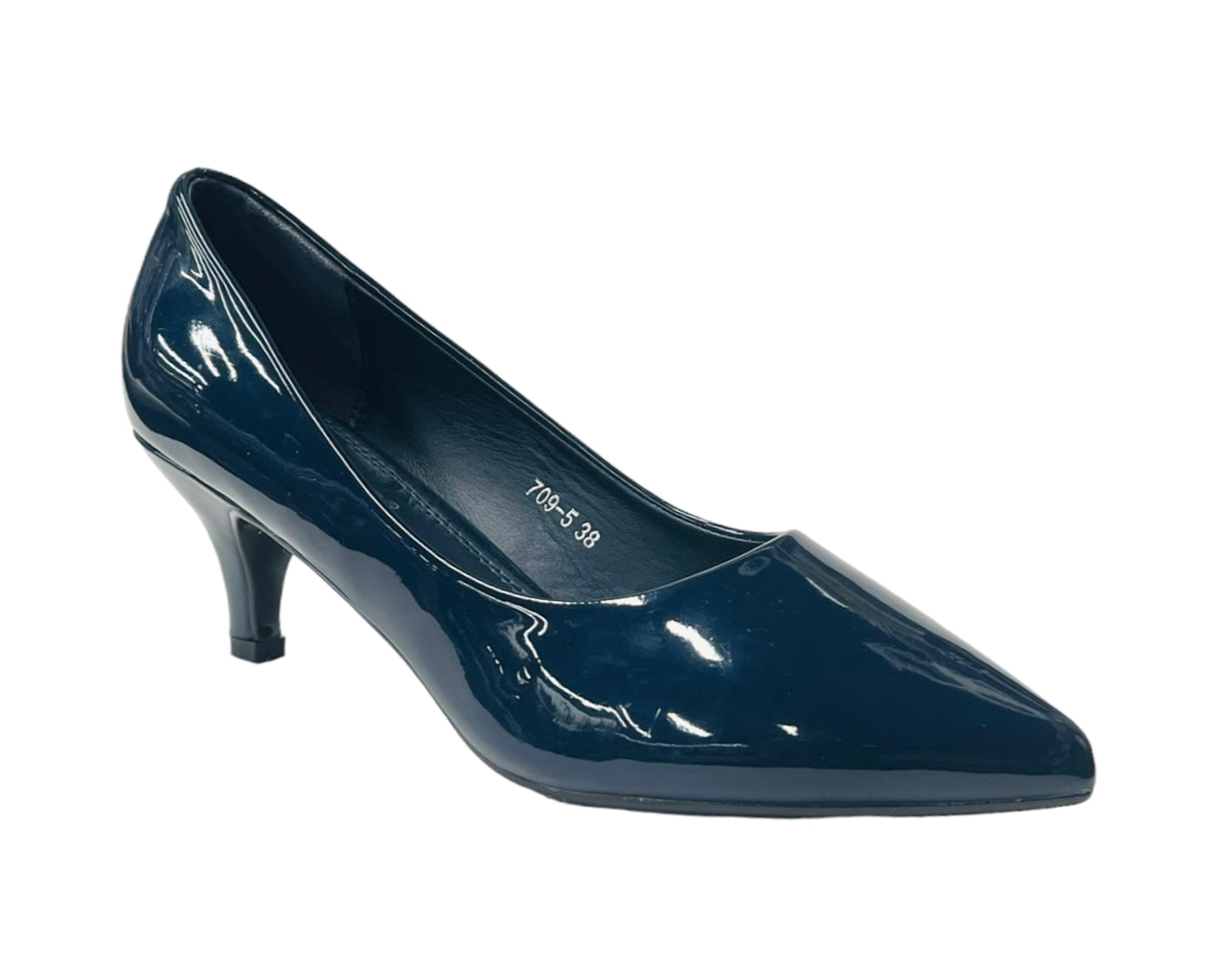 Stiletto Heel Faux Patent Leather Court Shoes