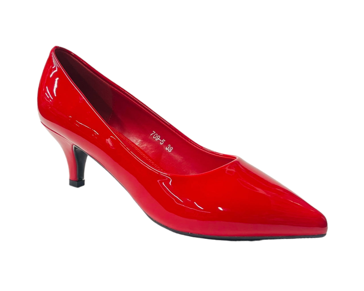 Stiletto Heel Faux Patent Leather Court Shoes