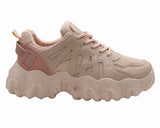 Women's 9176 Chunky Sole Lace Up Trainers