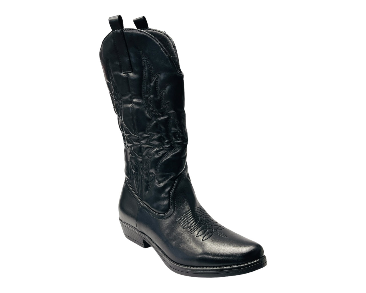 Embroidered Western Cowboy Mid Calf Boots