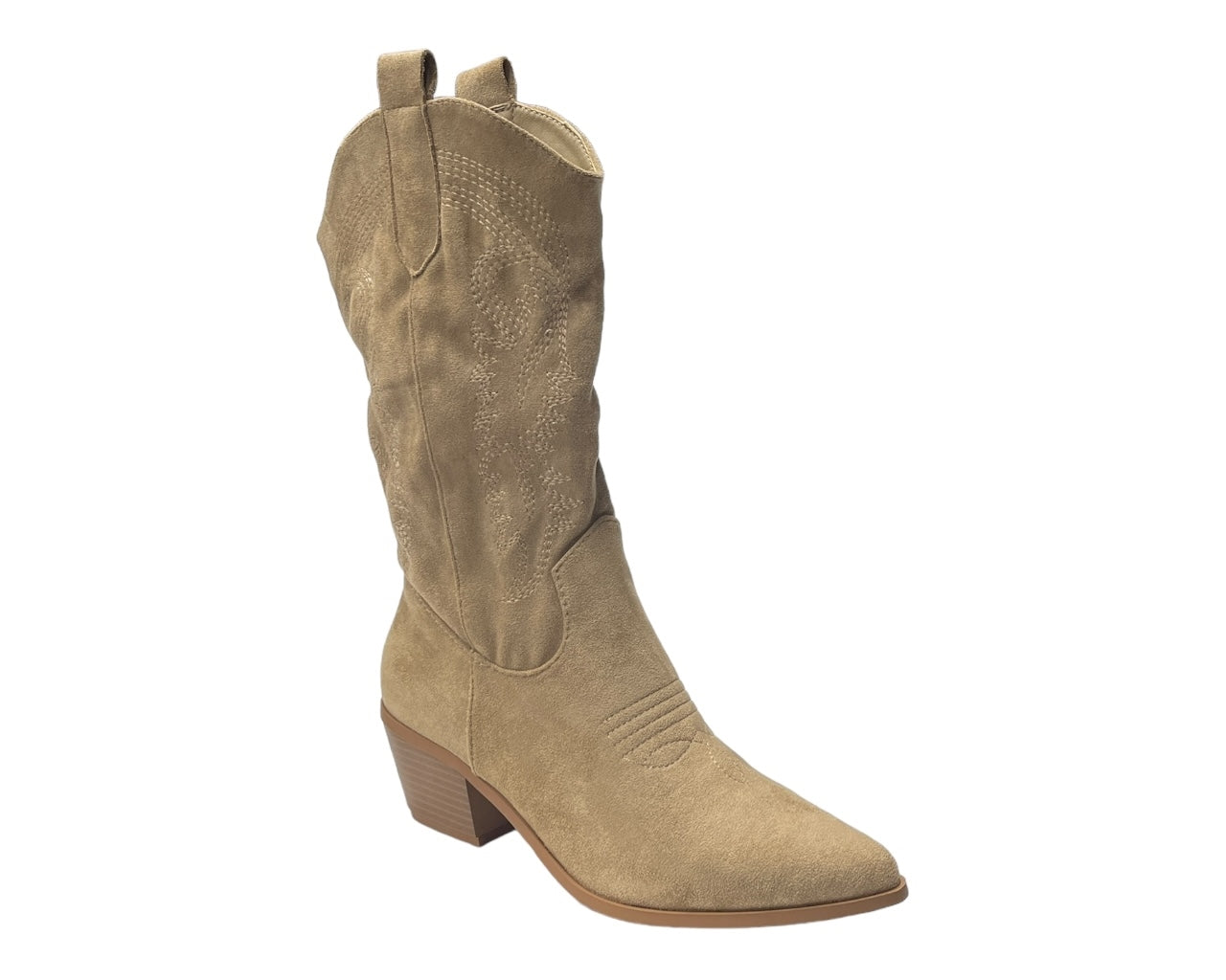 Western Embroidered Cowboy Mid Calf Boots