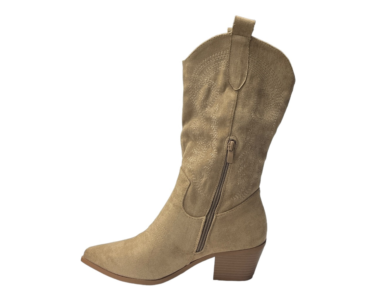 Western Embroidered Cowboy Mid Calf Boots