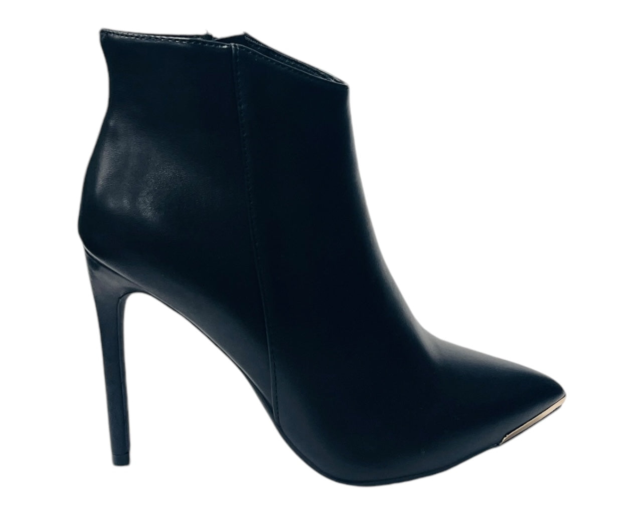 Faux Leather Stiletto Heel Ankle Boots