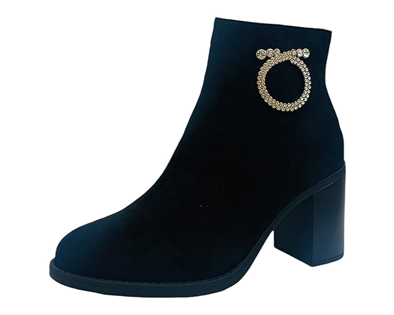 Block Heel Faux Suede Ankle Boots