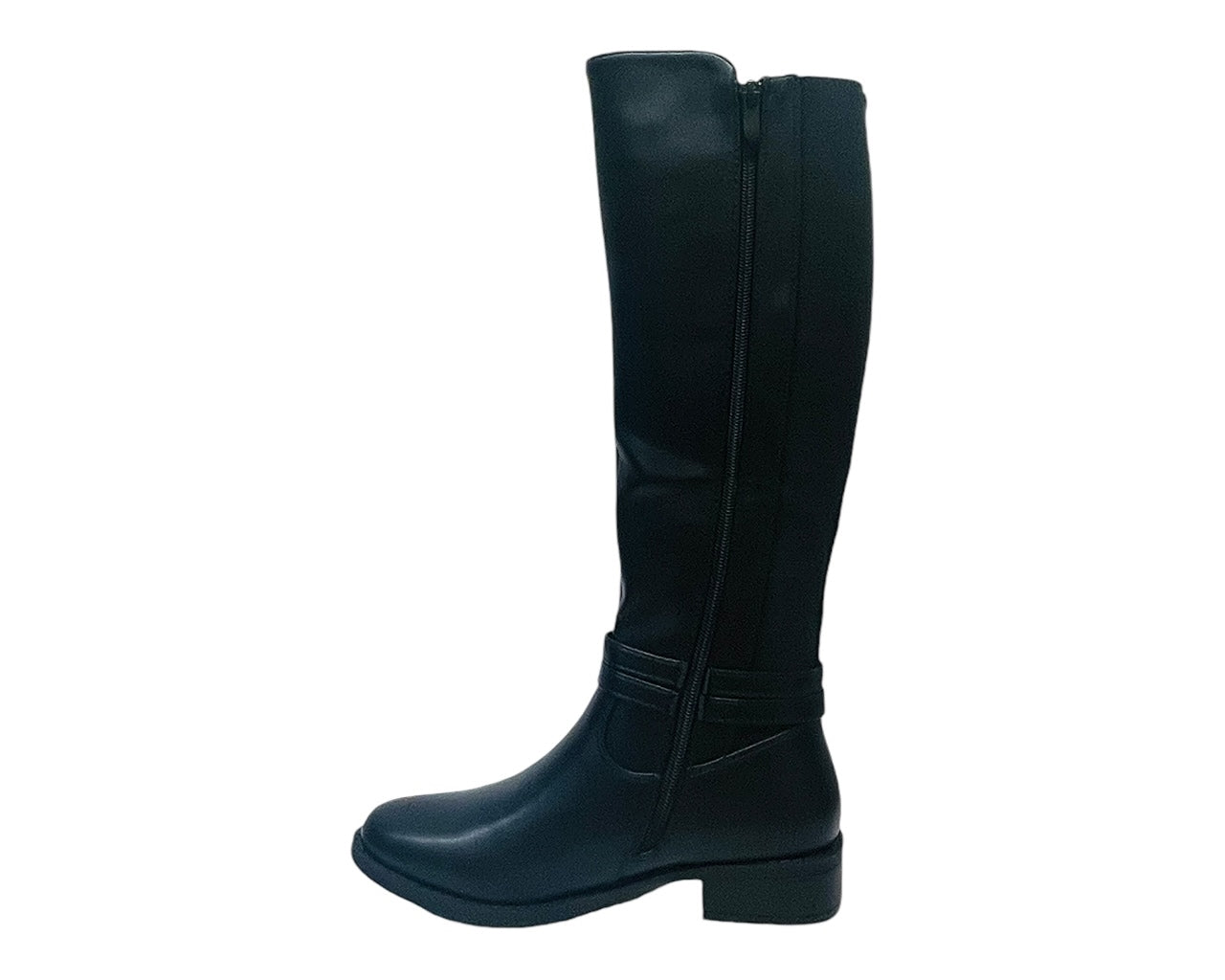 Knee High Full Zip Faux Leather Boots