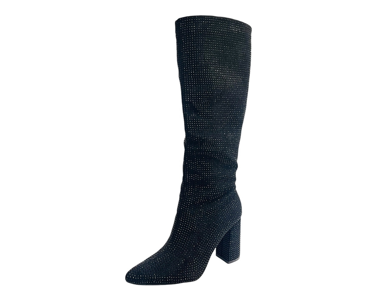 All Over Rhinestone Knee High Boots
