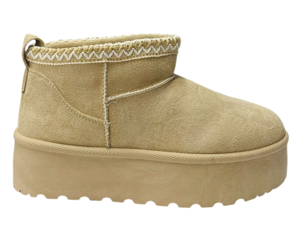 Faux Fur Lining Platform Mini Ankle Boots