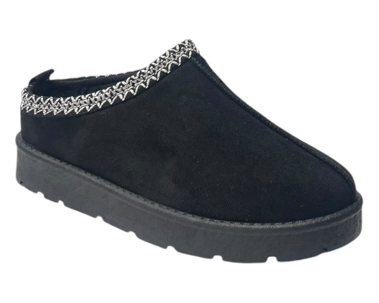 Faux Fur Lined Aztec Flat Sole Shoes