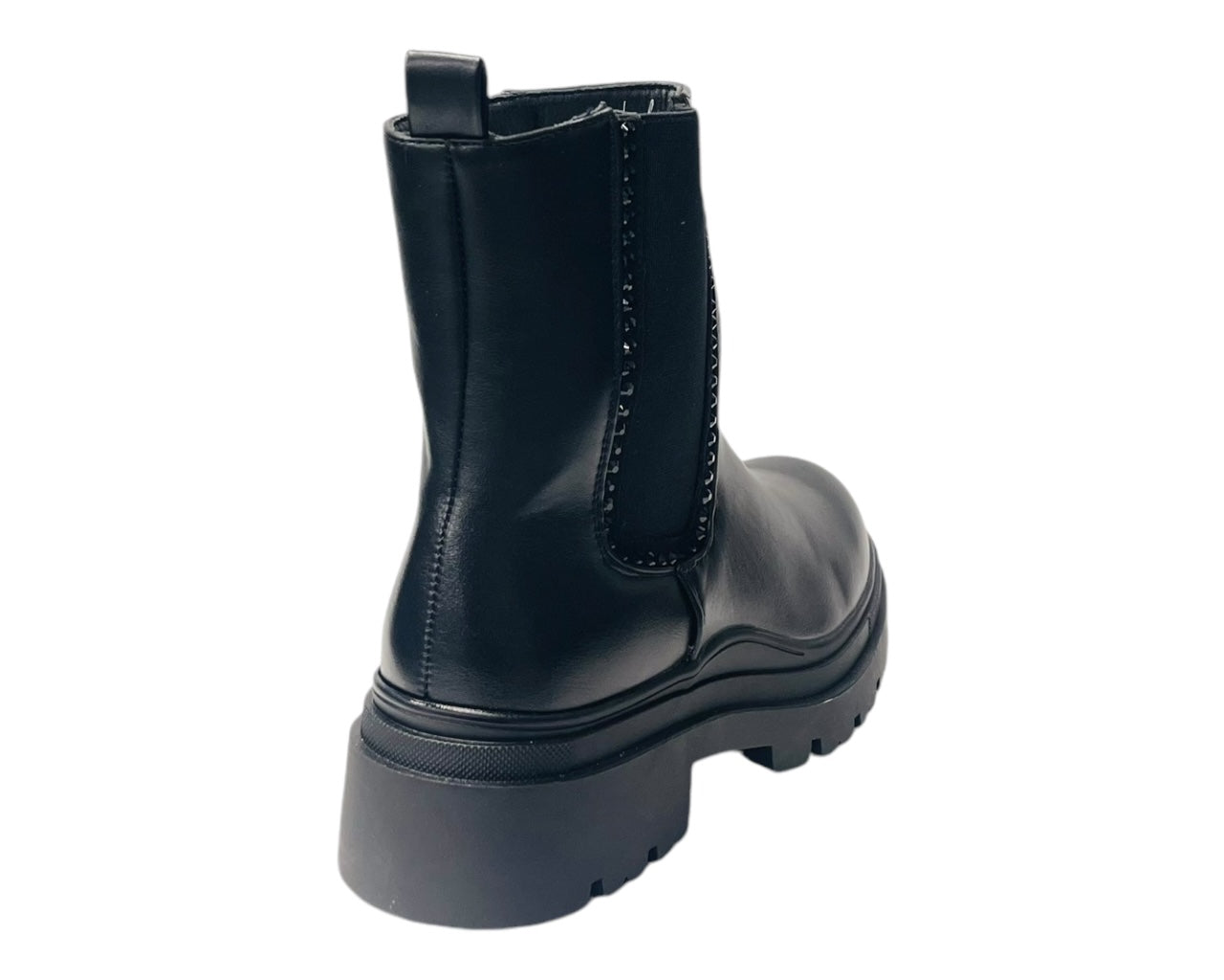 Chunky Sole Rhinestone Chelsea Boots