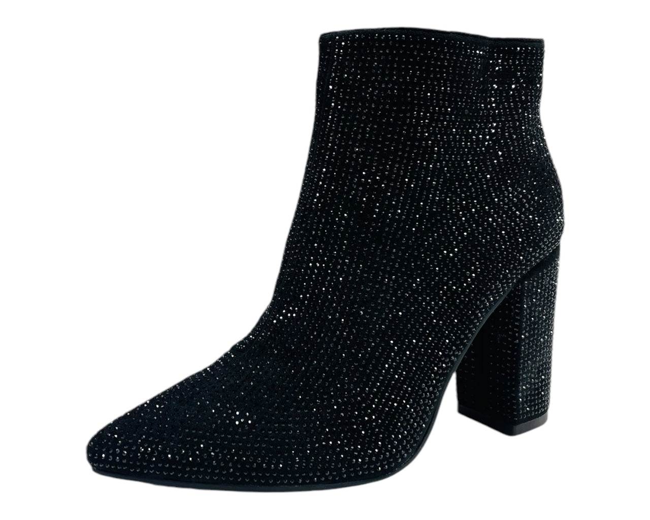 All Over Crystals Zip Ankle Boots