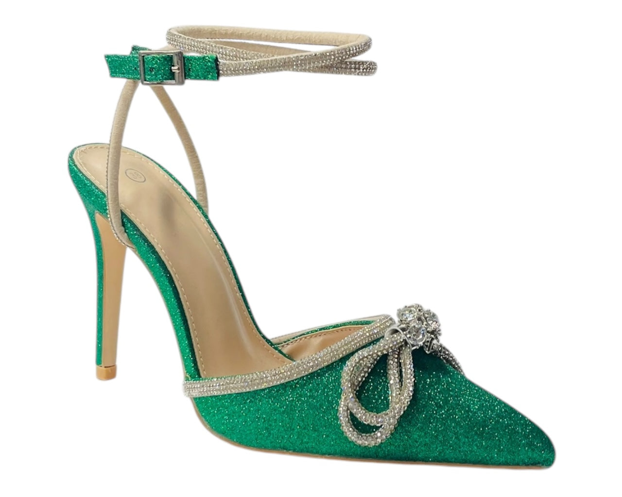Glitter Diamante Stiletto Heel Shoes