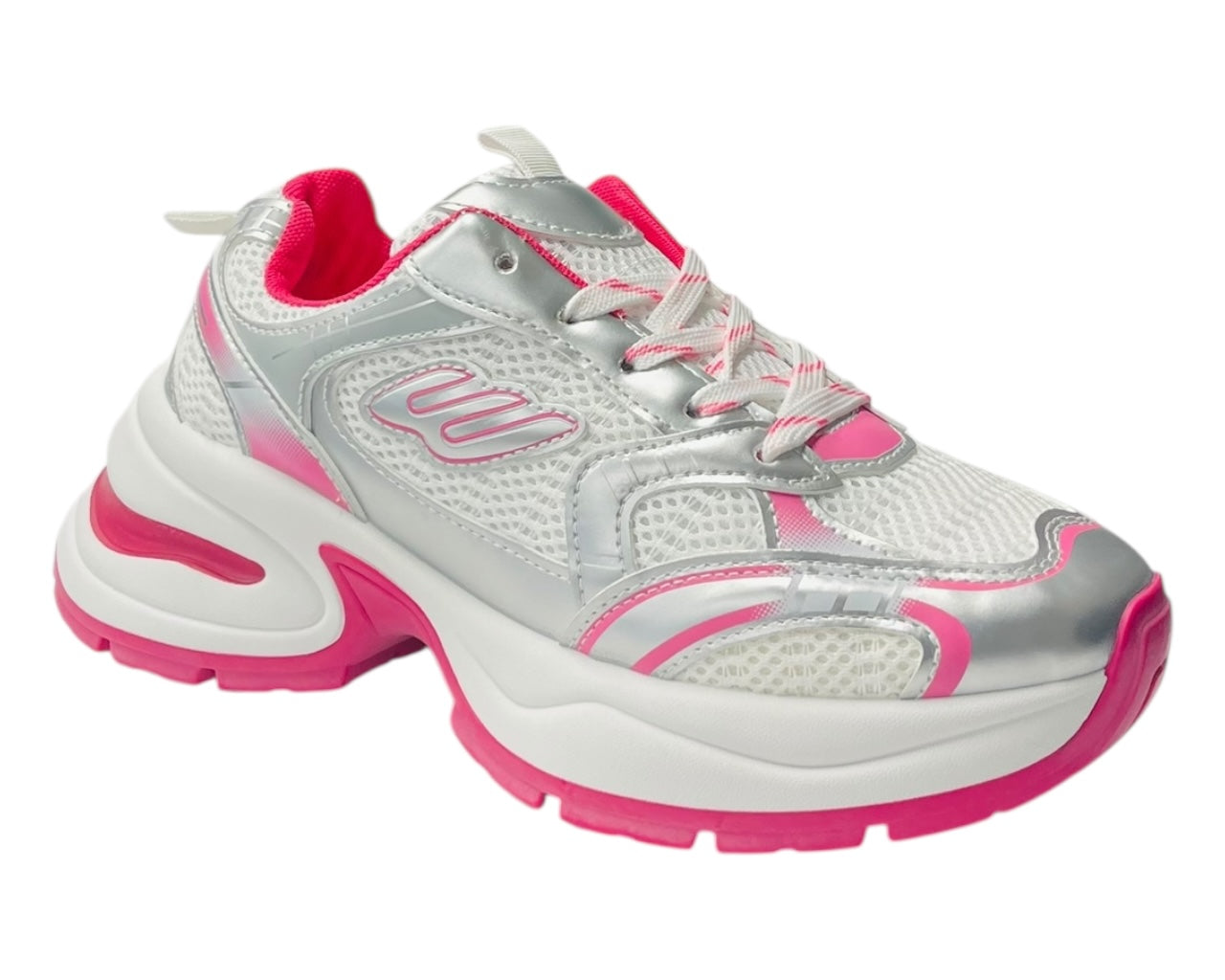 Chunky Sole Mesh Lace Up Sports Trainers