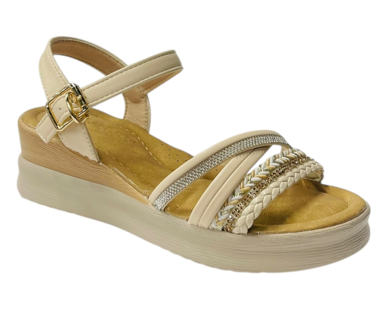 Lightweight Diamante Padded Insole Wedge Sandals