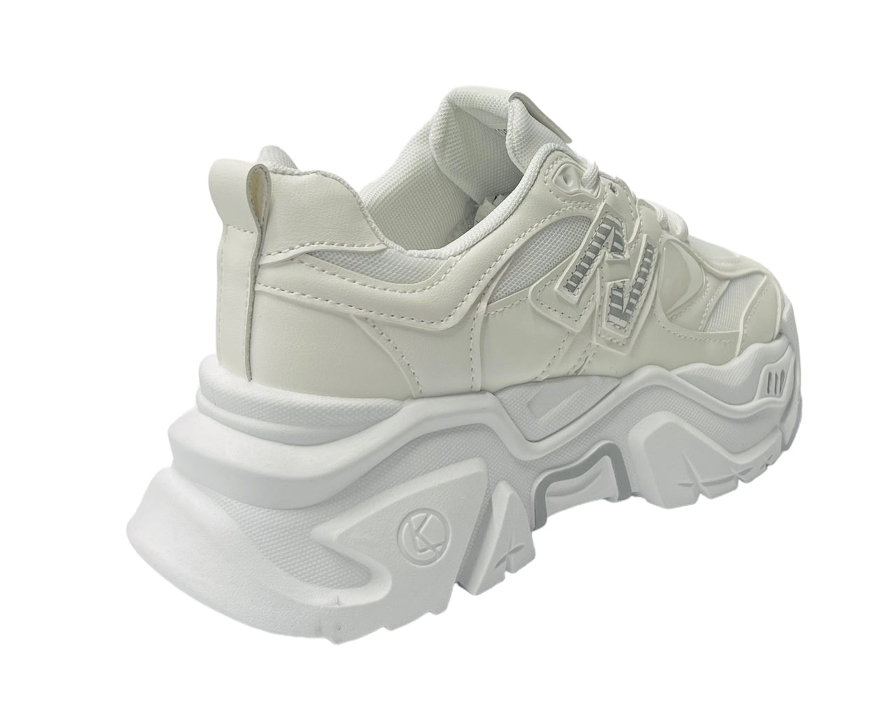 Faux Leather Chunky Sole Lace Up Trainers