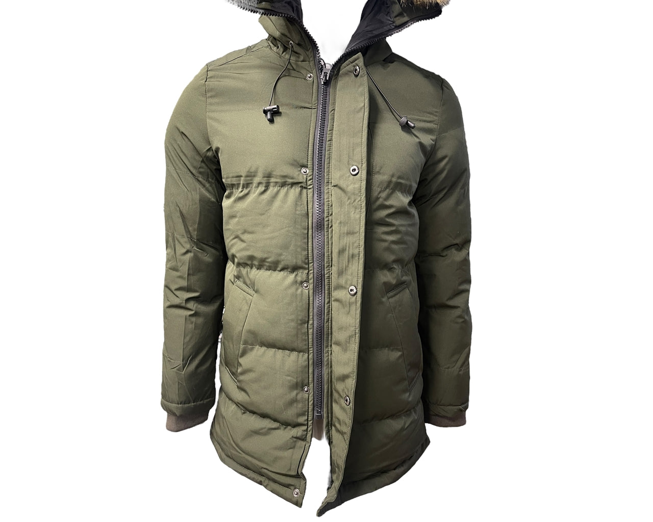 Full Zip Hooded Padded Parka Jacket