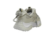 Women's Lace Up Faux Leather Mesh Trainers