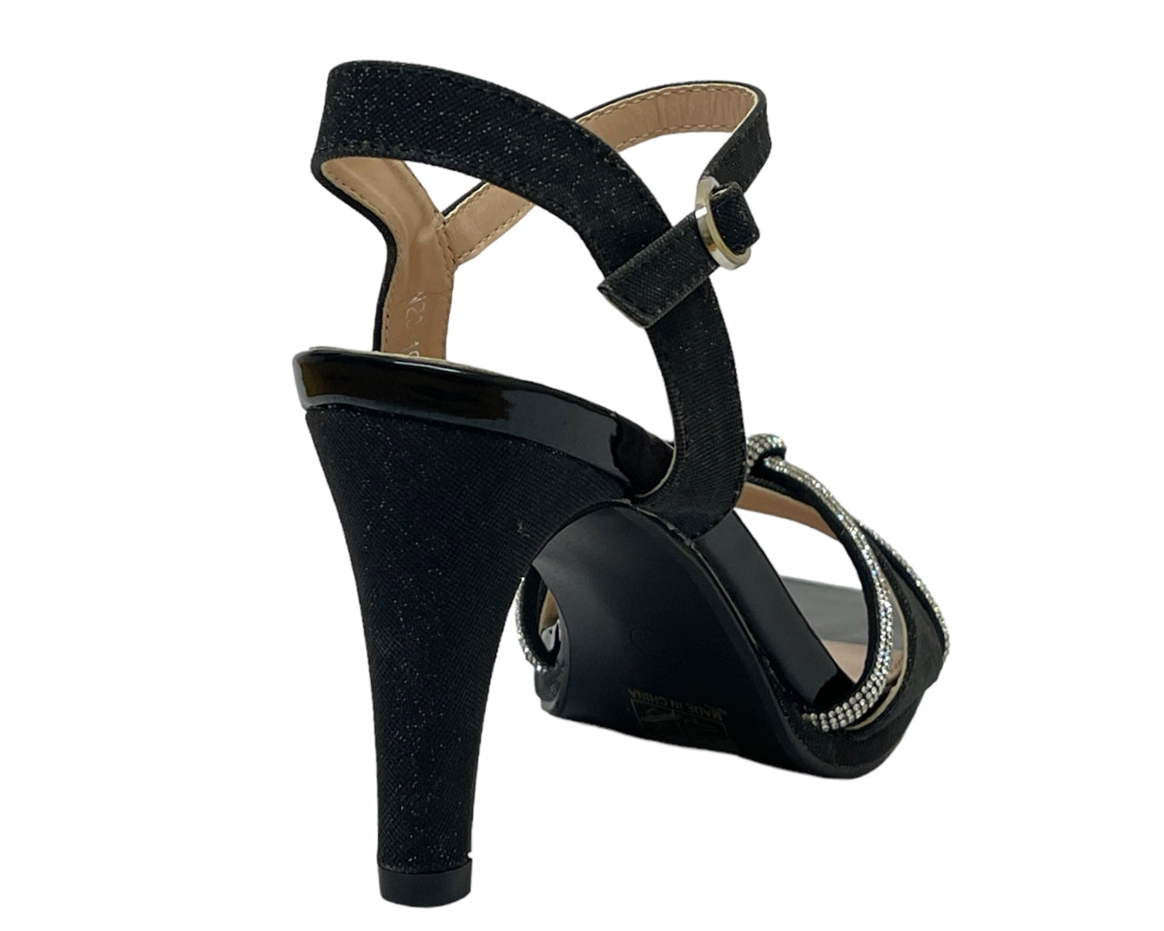 Glitter Ankle Strap Stiletto Heel Shoes