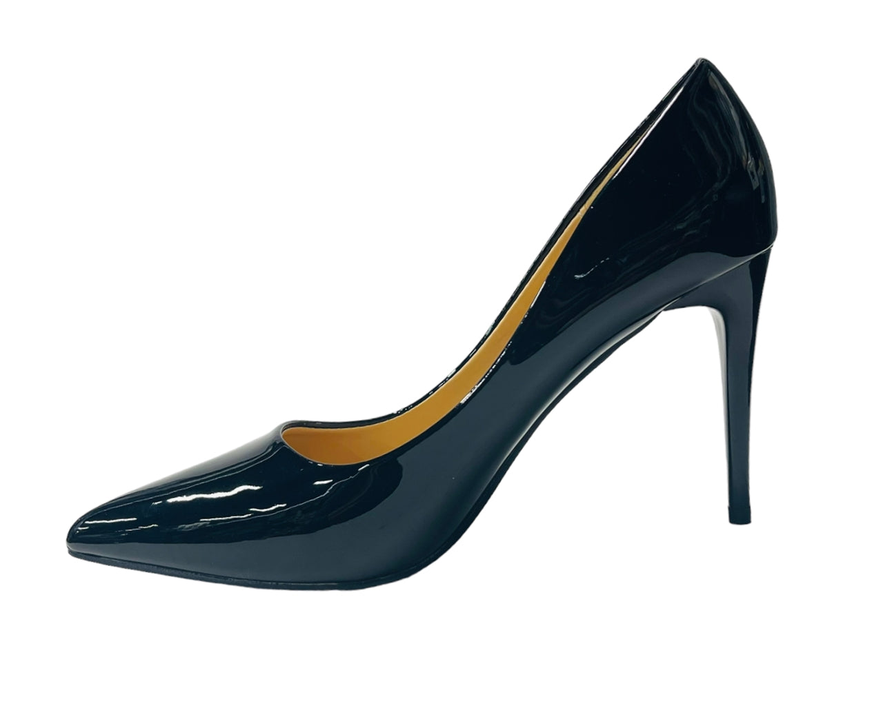 Faux Patent Leather High Stiletto Heel Court Shoes