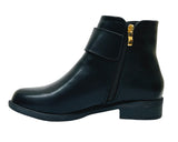 Women's Faux Leather Flat Sole Ankle Boots