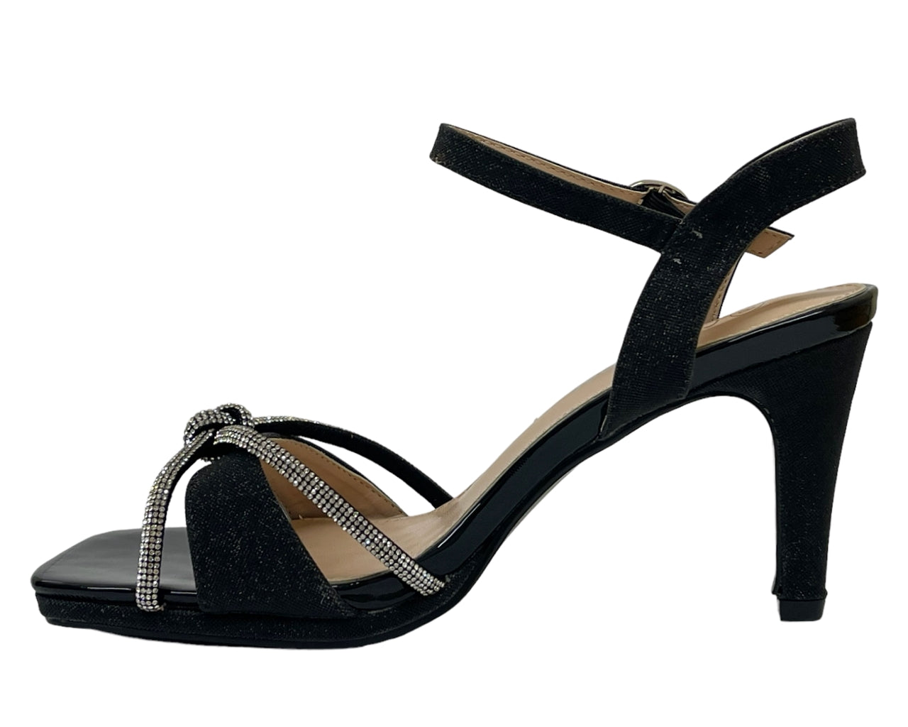 Glitter Ankle Strap Stiletto Heel Shoes