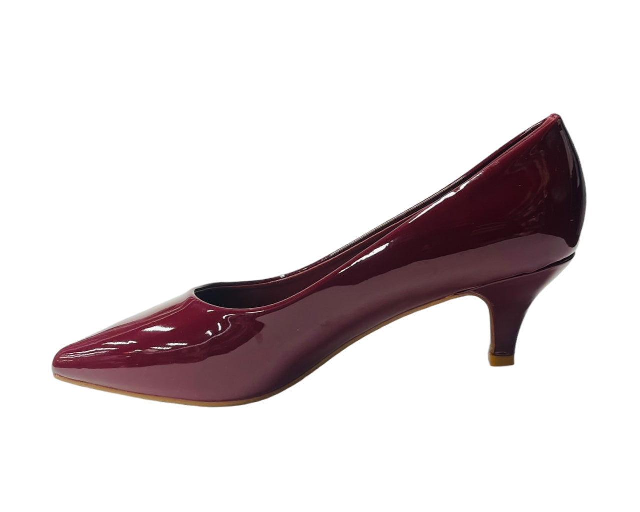 Stiletto Heel Faux Patent Leather Court Shoes