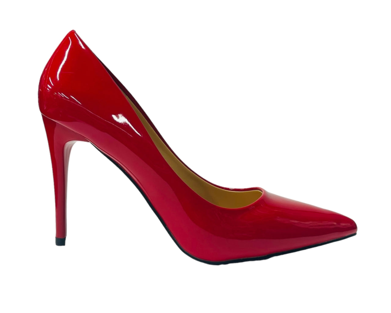Faux Patent Leather High Stiletto Heel Court Shoes